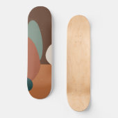 Retro abstraktes Muster braun Skateboard (Vorderseite)