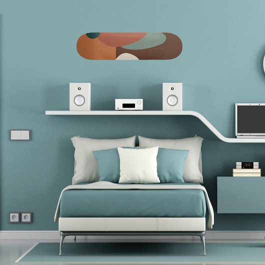 Retro abstraktes Muster braun Skateboard