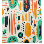 Retro Abstraktes Muster farbenfroh BOHO Chic Duschvorhang (Vorderseite)