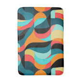 RETRO Abstraktes Muster Farbenfrohe Mitte Jahrhund Badematte (Vorderseite Vertikal)