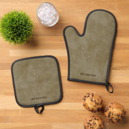 Retro abstraktes Muster inspiriert von Kaffeefleck Ofenhandschuh & Topflappen-Set