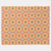 Retro abstraktes Muster mit blauen und orangen Gän Fleecedecke (Vorderseite (Horizontal))