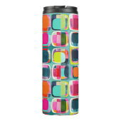 Retro Abstraktes Muster mit Name farbenfroh Thermosbecher (Rückseite)