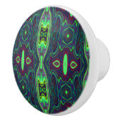 Retro-Abstraktes Muster, Rot und Blau Keramikknauf (Rechts)