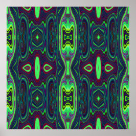 Retro-Abstraktes Muster, Rot und Blau Poster