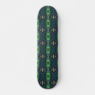 Retro-Abstraktes Muster, Rot und Blau Skateboard