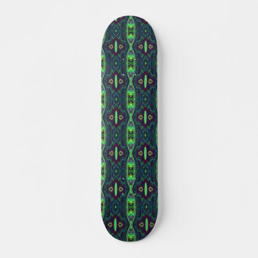 Retro-Abstraktes Muster, Rot und Blau Skateboard (Vorne)