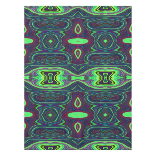 Retro-Abstraktes Muster, Rot und Blau Tischdecke (Vorderseite)