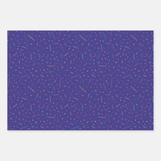 Retro-Abstraktes Neonmuster Geschenkpapier Set (Vorderseite 2)