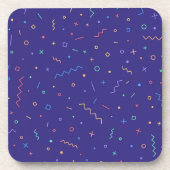 Retro-Abstraktes Neonmuster Getränkeuntersetzer (Vorderseite)