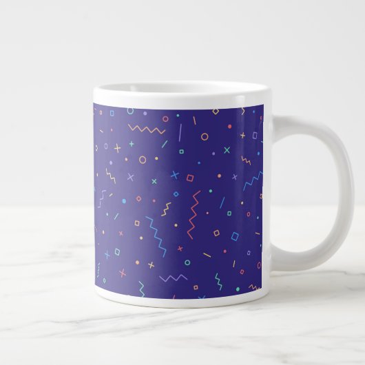 Retro-Abstraktes Neonmuster Jumbo-Tasse (Rechts)