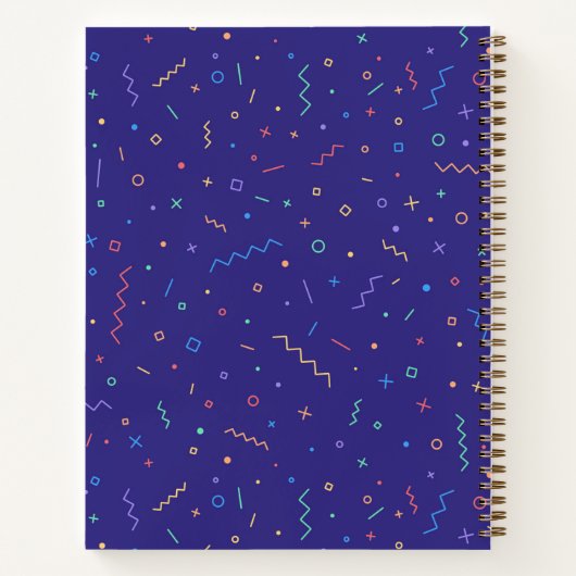 Retro-Abstraktes Neonmuster Notizblock (Rückseite)