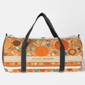 Retro Abstraktes Orangenkreismuster Personalisiert Duffle Bag (Vorderseite)