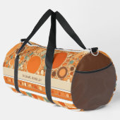 Retro Abstraktes Orangenkreismuster Personalisiert Duffle Bag (Rechte Ecke)