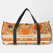 Retro Abstraktes Orangenkreismuster Personalisiert Duffle Bag (Rückseite)