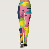 Retro Abstraktes Pinselstrich (11) Leggings (Rückseite)