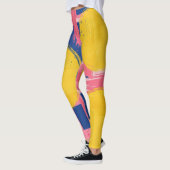 Retro Abstraktes Pinselstrich (3) Leggings (Links)
