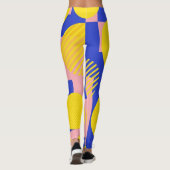 Retro Abstraktes Pinselstrich-Muster (13) Leggings (Rückseite)