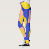 Retro Abstraktes Pinselstrich-Muster (13) Leggings (Links)