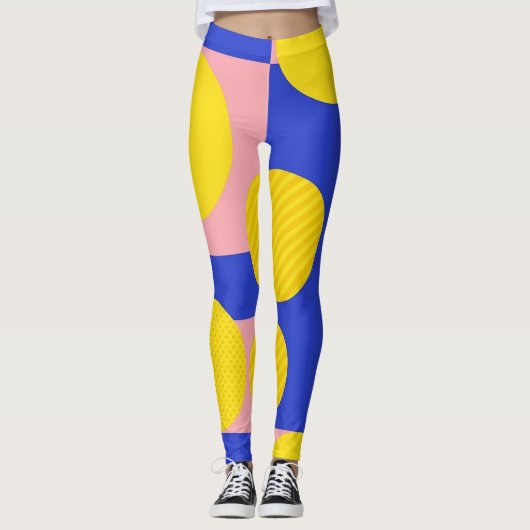 Retro Abstraktes Pinselstrich-Muster (13) Leggings (Vorderseite)