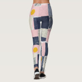 Retro abstraktes Pinselstrich-Muster (1) Leggings (Rückseite)