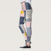 Retro abstraktes Pinselstrich-Muster (1) Leggings (Links)