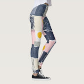 Retro abstraktes Pinselstrich-Muster (1) Leggings (Rechts)