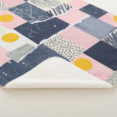 Retro Abstraktes Pinselstrich-Muster (1) Sherpadecke (3/4)