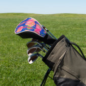 Retro Abstraktes Pinselstrich-Muster (2) Golf Headcover (In SItu)