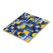 Retro abstraktes Pinselstrich-Muster (7) Fliese (Seite)