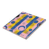 Retro abstraktes Pinselstrich-Muster (9) Fliese (Seite)