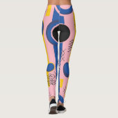 Retro Abstraktes Pinselstrich-Muster (9) Leggings (Rückseite)