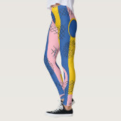 Retro Abstraktes Pinselstrich-Muster (9) Leggings (Links)