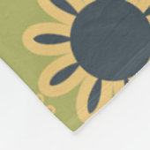 Retro Abstraktes Schwarz-Gelb-Blumenmuster Fleecedecke (Ecke)