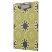 Retro Abstraktes Schwarz-Gelb-Blumenmuster Klemmbrett (Links)