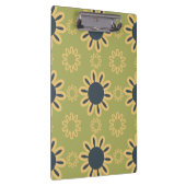 Retro Abstraktes Schwarz-Gelb-Blumenmuster Klemmbrett (Rechts)