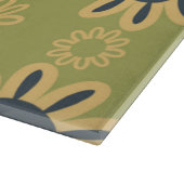 Retro Abstraktes Schwarz-Gelb-Blumenmuster Schneidebrett (Ecke)