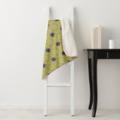 Retro Abstraktes Schwarz-Gelb-Blumenmuster Sherpadecke (Beispiel)