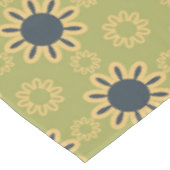 Retro Abstraktes Schwarz-Gelb-Blumenmuster Tischdecke (Schrägansicht)