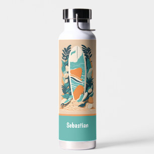 Retro Abstraktes Surfbrett Trinkflasche