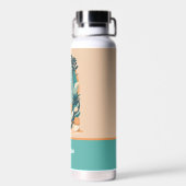 Retro Abstraktes Surfbrett Trinkflasche (Rückseite)