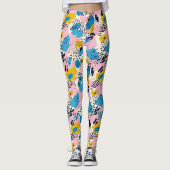 Retro abstraktes Tiermuster Leggings (Vorderseite)