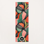 Retro-Abstraktes Wellenmuster Yogamatte (Vorderseite)