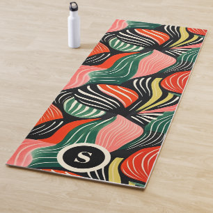 Retro-Abstraktes Wellenmuster Yogamatte