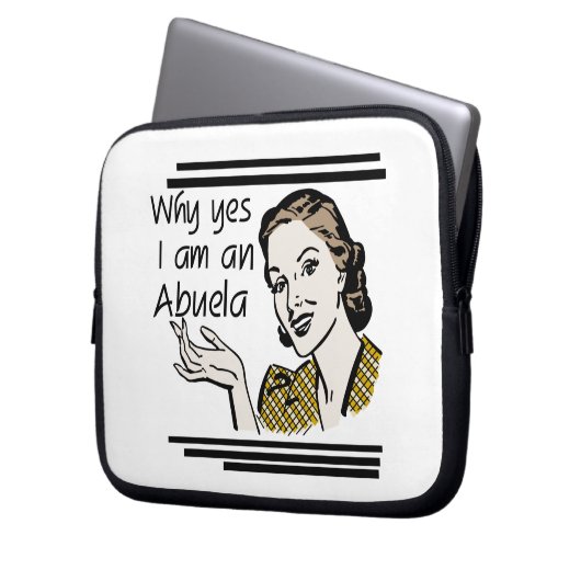 Retro Abuela Gits Laptopschutzhülle (Vorderseite Links)