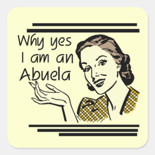 Retro Abuela T - Shirt und Geschenke Quadratischer Aufkleber