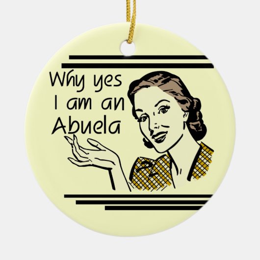 Retro Abuela T - Shirts und Geschenke Keramikornament (Vorne)