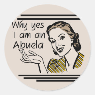 Retro Abuela T - Shirts und Geschenke Runder Aufkleber