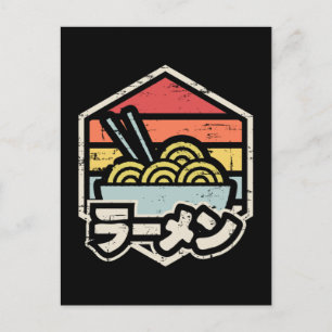 Retro Abzeichen Ramen Klassischer Rundaufkleber Postkarte