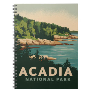 Retro Acadia Nationalpark Bar Harbor Notizblock